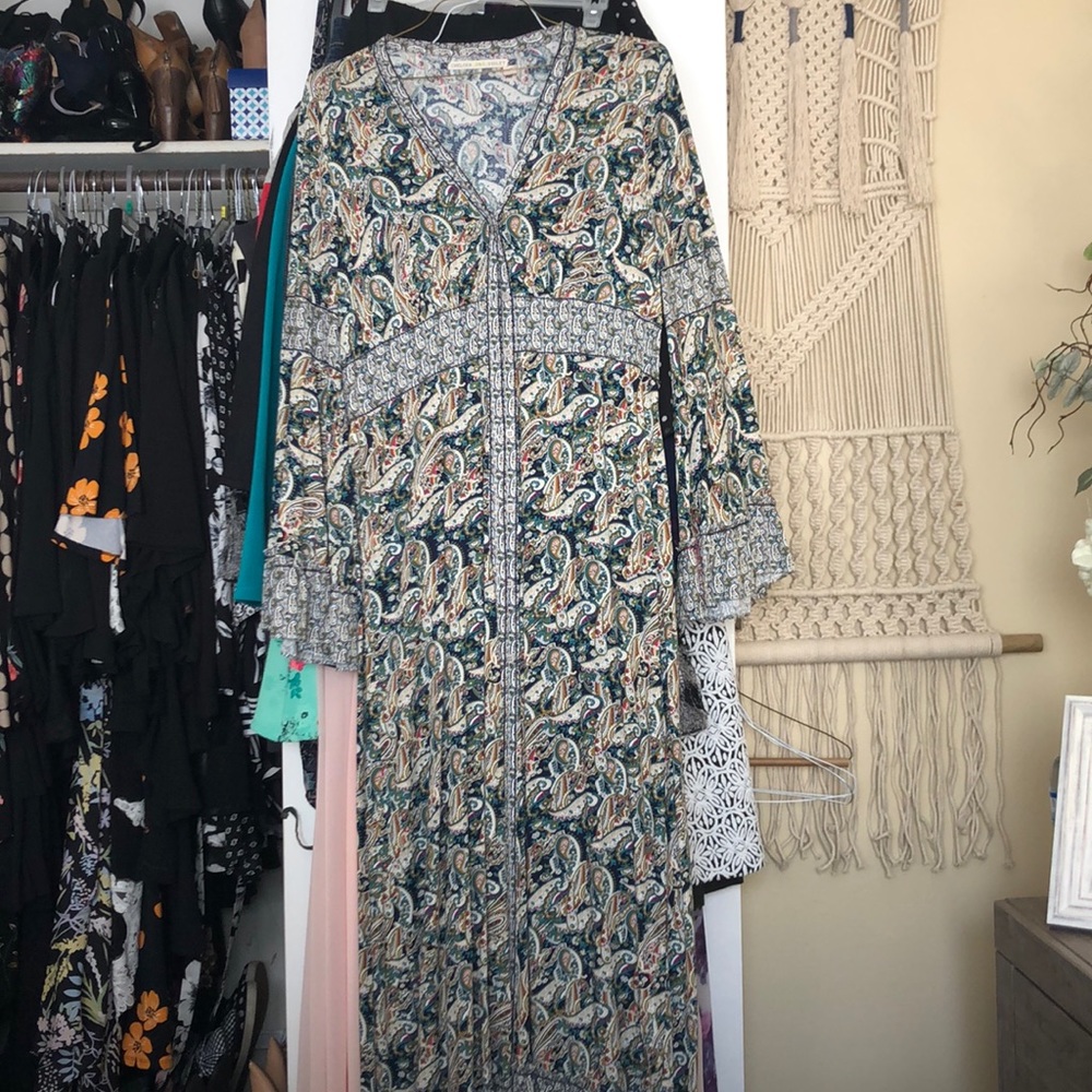 Paisley button down maxi